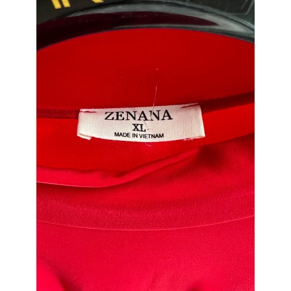 New Zenana Long Sleeve Mock Neck Top Red Size XL - Picture 2 of 5